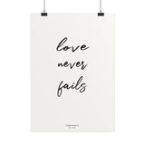 Poster - Love never fails - 1 Corinthians 13