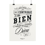 Poster - Nous savons que tout contribue au bien de ceux qui aiment Dieu. - Romains 8.28