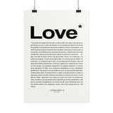 Poster - Love - avec le texte complet 1 Corinthiens 13 (français)
