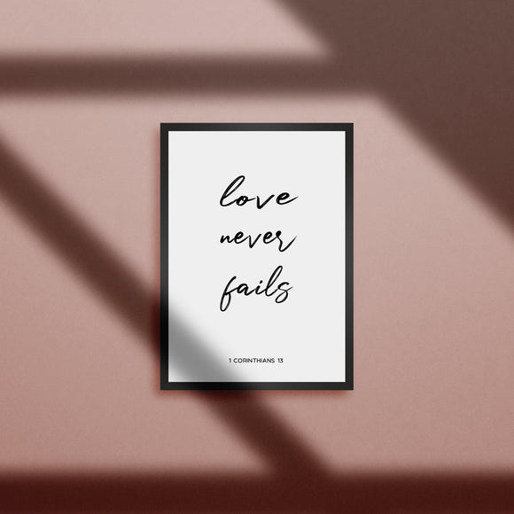 Tableau - Love never fails - 1 Corinthians 13