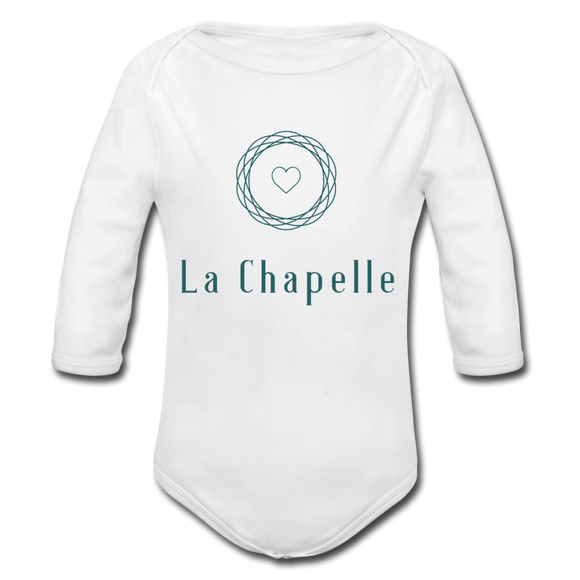 Organic Longsleeve Baby Bodysuit - white