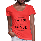 T-shirt chrétien Femme : 2 Corinthiens 5:7 - corail