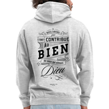 Sweat-shirt à capuche unisexe - gris clair chiné