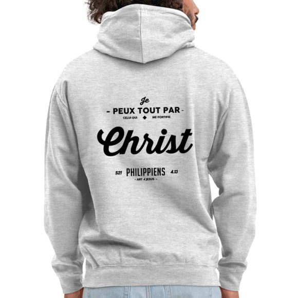 Sweat-shirt à capuche unisexe - gris clair chiné